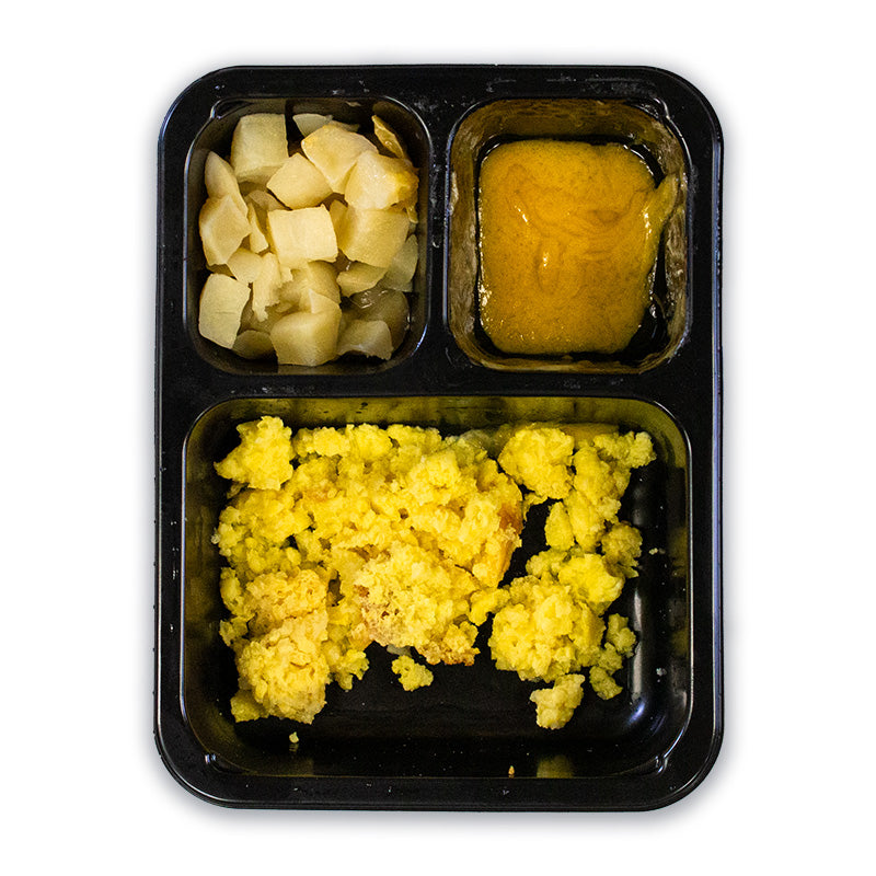Halal Scrambled Eggs Meal Cheese & Potatoes