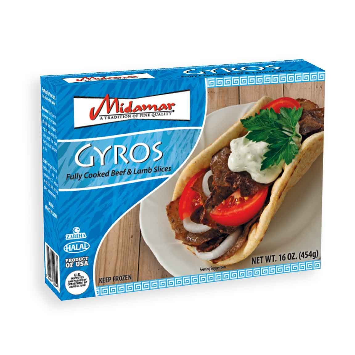 Beef and Lamb gyro slices gyro box