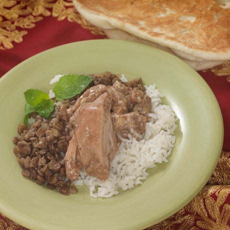 Halalthy™ Chicken Thigh with Tandoori Seasoning, Rice, & Lentils