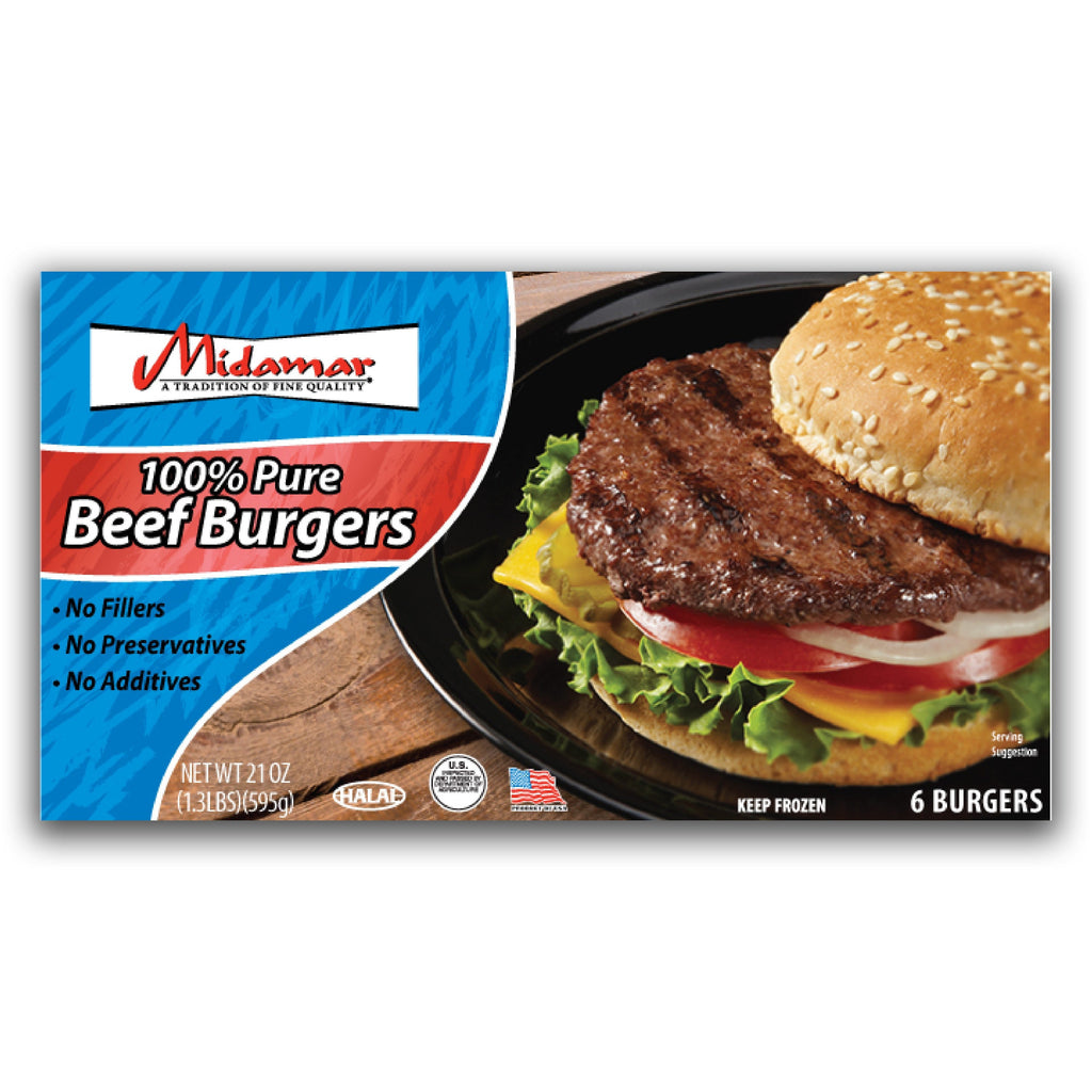 100 % PURE BEEF BURGERS (RETAIL 8/3.5oz) 9/1.75 LB