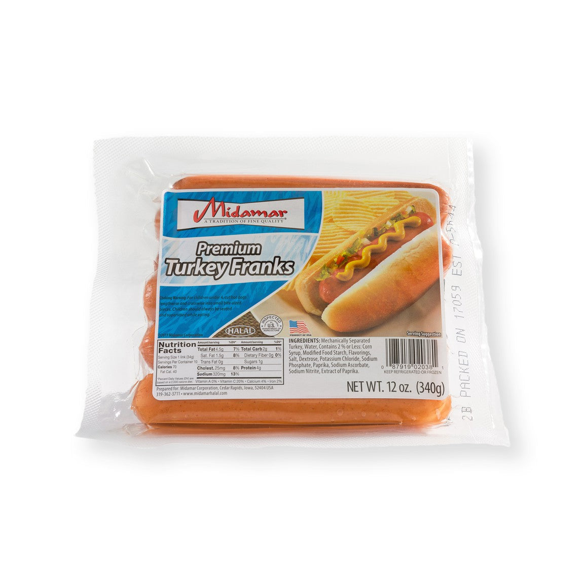 Halal Turkey Franks hot dogs
