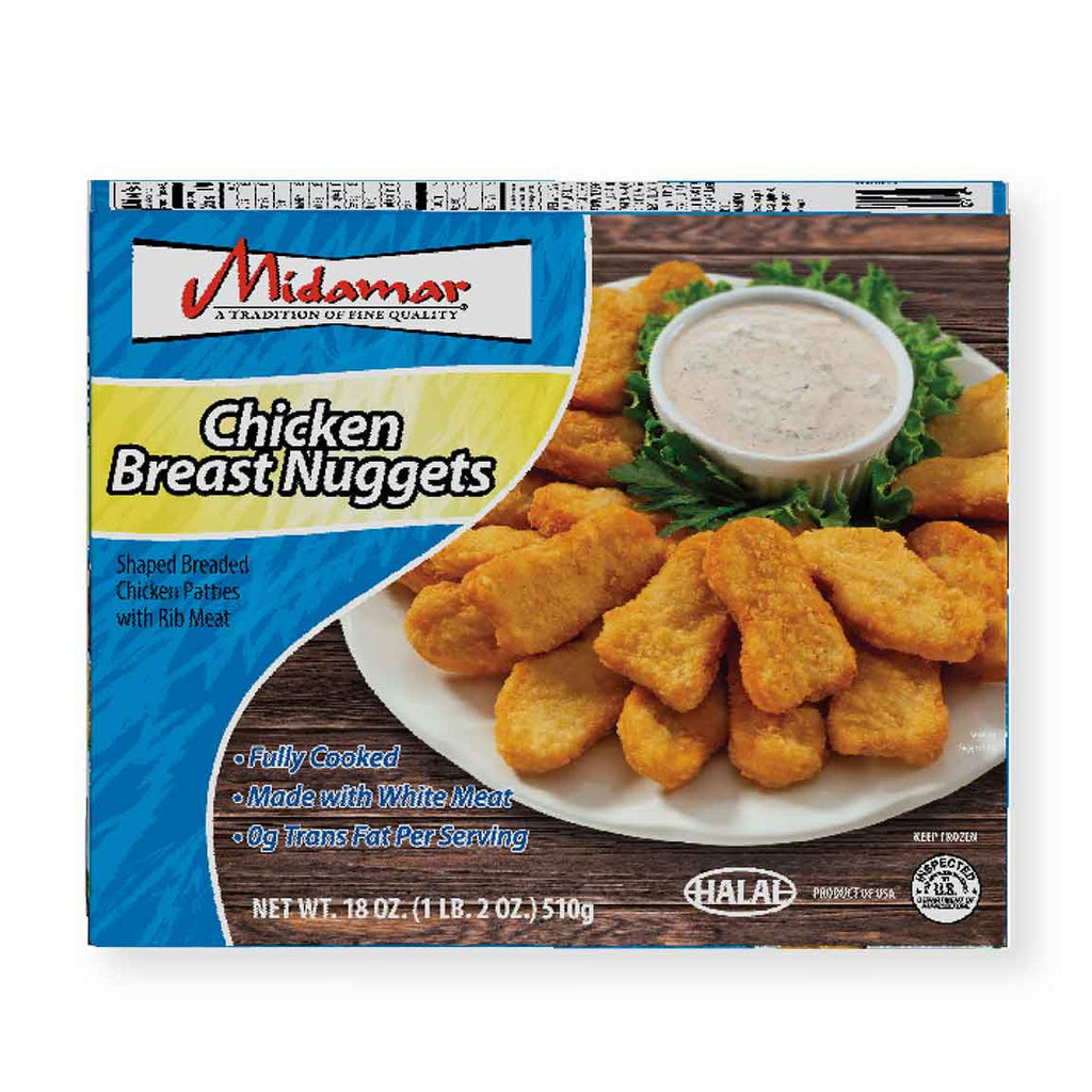 HALAL CHICKEN BREAST NUGGETS, FULLY COOKED