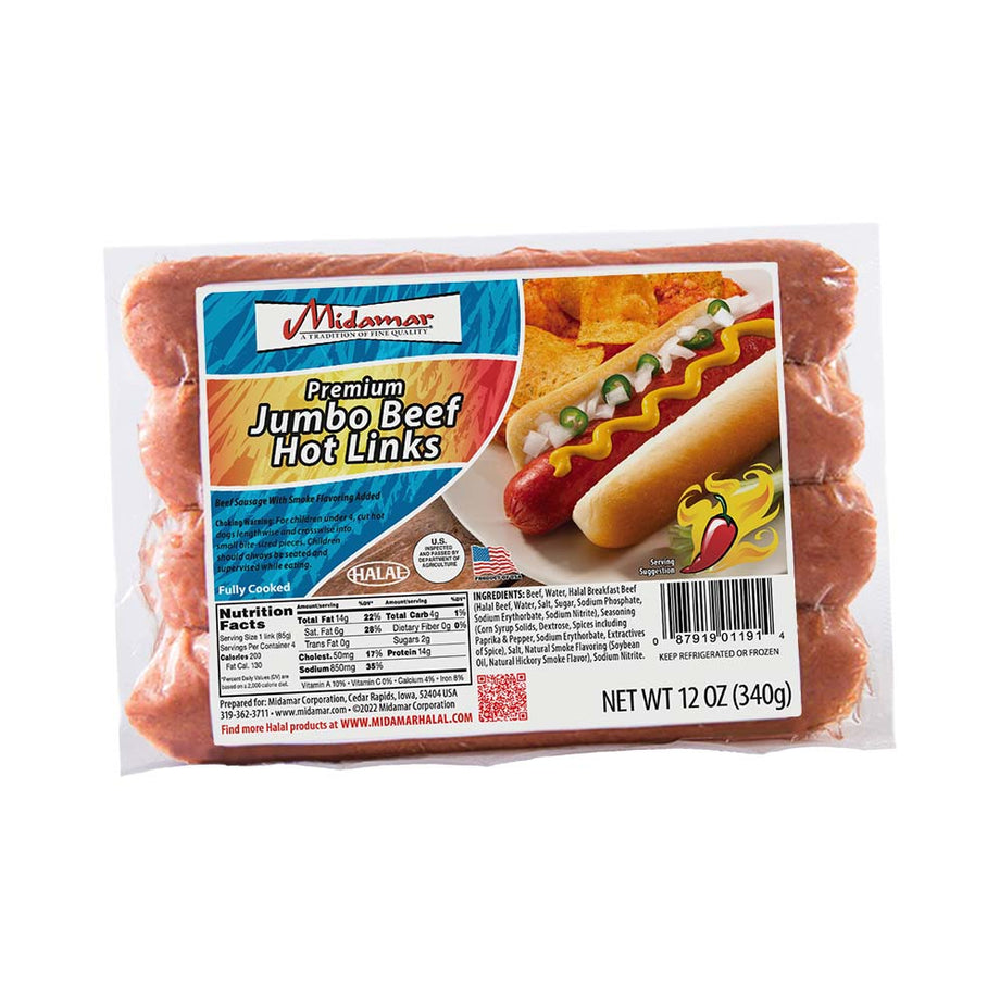 Halal Jumbo Beef Hot Link – midamarwholesale