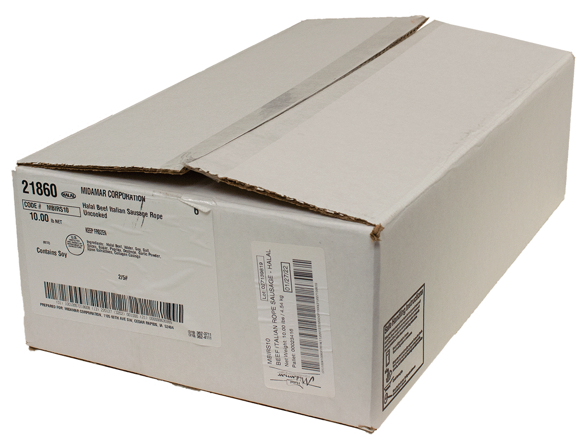 Halal Beef Italian Rope Sausage - 10 lb