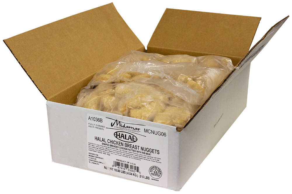 Halal Chicken Breast Nuggets - 10 lb