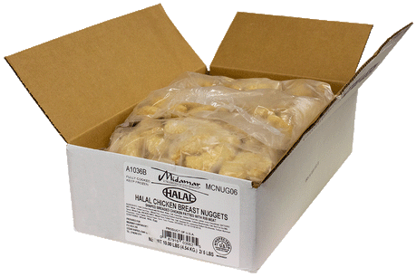 Halal Chicken Breast Nuggets - 10 lb