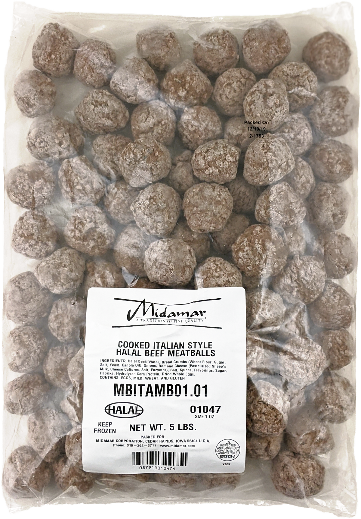Halal Fully Cooked Italian-style Meatballs