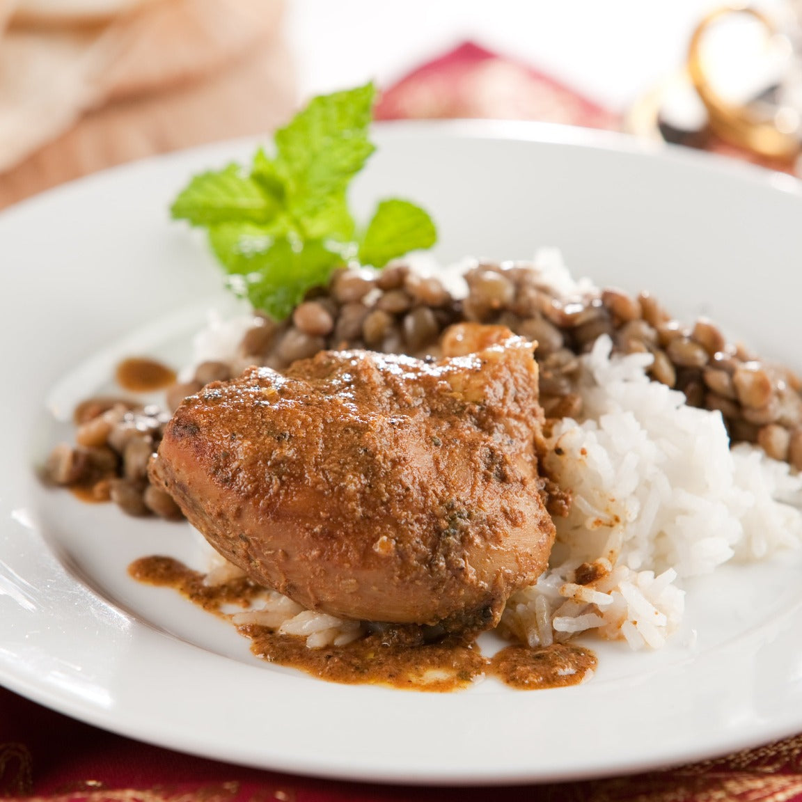 Halalthy™ Italian Style Chicken Thigh with Rice & Lentils