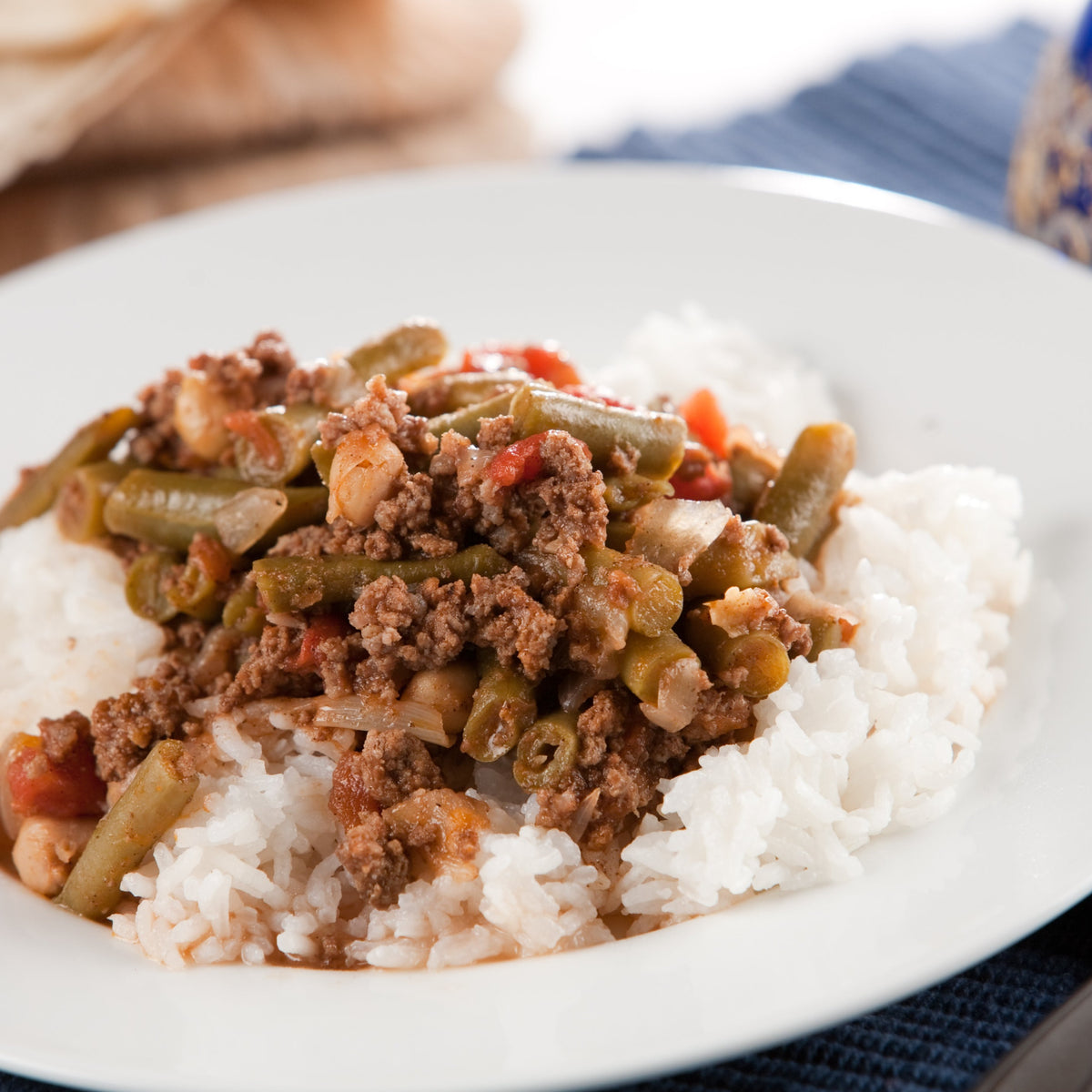 Halalthy™ Lubia Stew with Beef & Rice